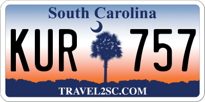 SC license plate KUR757