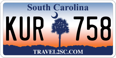 SC license plate KUR758
