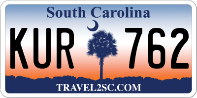 SC license plate KUR762