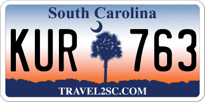 SC license plate KUR763