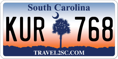 SC license plate KUR768
