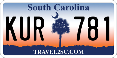SC license plate KUR781