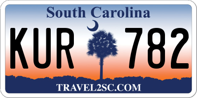 SC license plate KUR782