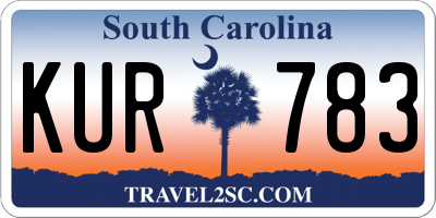 SC license plate KUR783