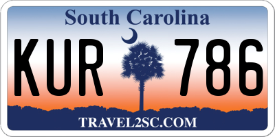 SC license plate KUR786