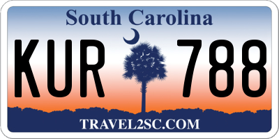 SC license plate KUR788