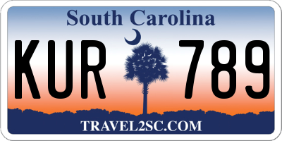 SC license plate KUR789