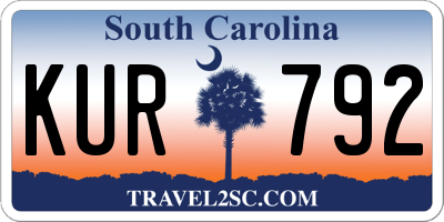 SC license plate KUR792
