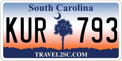 SC license plate KUR793