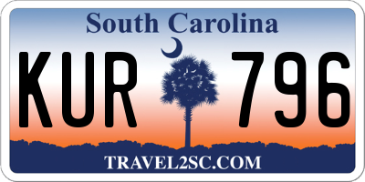 SC license plate KUR796