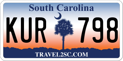 SC license plate KUR798