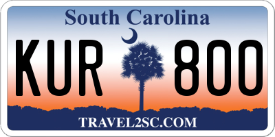 SC license plate KUR800