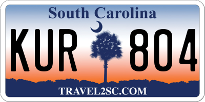 SC license plate KUR804
