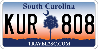 SC license plate KUR808