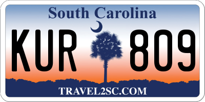 SC license plate KUR809