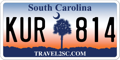SC license plate KUR814