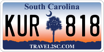 SC license plate KUR818