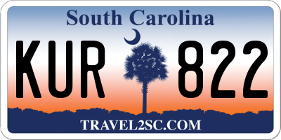 SC license plate KUR822