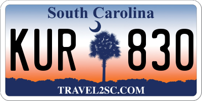 SC license plate KUR830