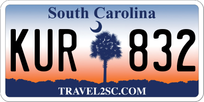 SC license plate KUR832