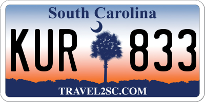 SC license plate KUR833