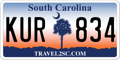 SC license plate KUR834