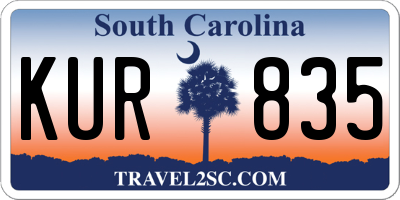 SC license plate KUR835