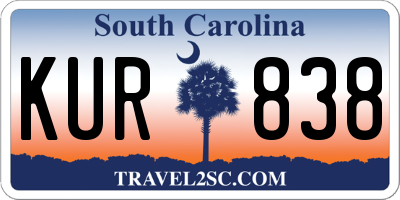 SC license plate KUR838
