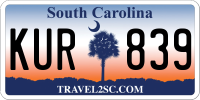 SC license plate KUR839
