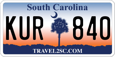 SC license plate KUR840