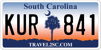 SC license plate KUR841