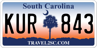 SC license plate KUR843