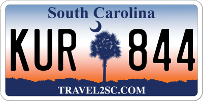 SC license plate KUR844