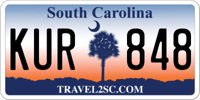 SC license plate KUR848