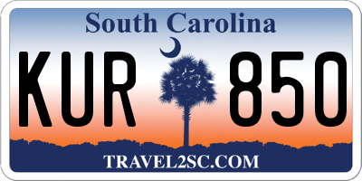 SC license plate KUR850