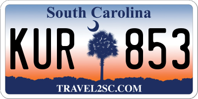 SC license plate KUR853