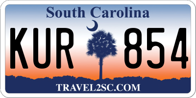 SC license plate KUR854