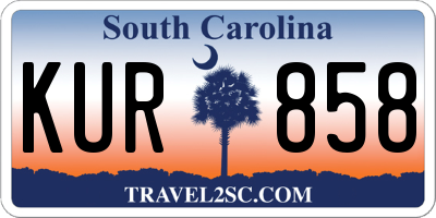 SC license plate KUR858