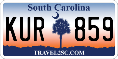 SC license plate KUR859