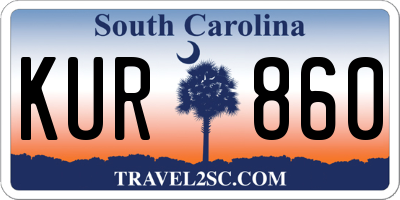SC license plate KUR860