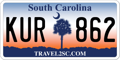 SC license plate KUR862