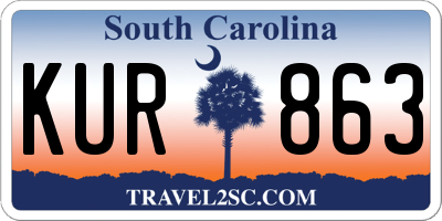 SC license plate KUR863