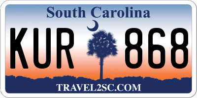 SC license plate KUR868