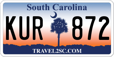 SC license plate KUR872