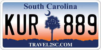 SC license plate KUR889