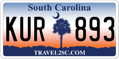 SC license plate KUR893