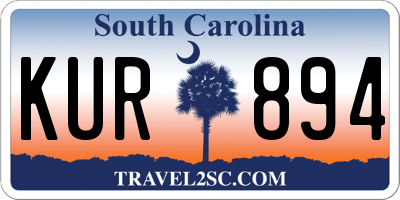 SC license plate KUR894