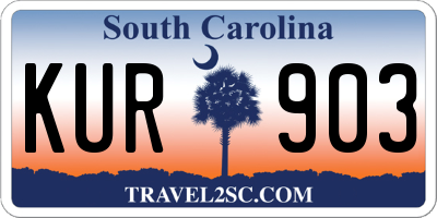 SC license plate KUR903