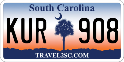 SC license plate KUR908