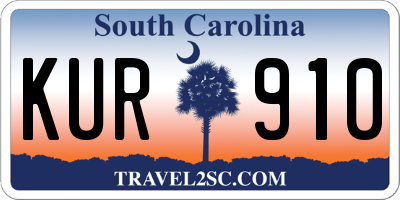 SC license plate KUR910